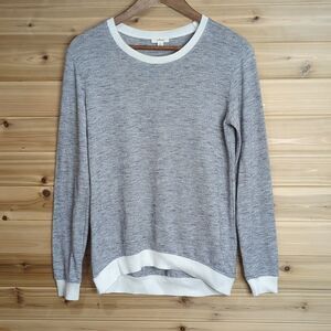 Aritzia Wilfred Womens Sweater XS Gray Berri Crew Neck Heathered Lightweight